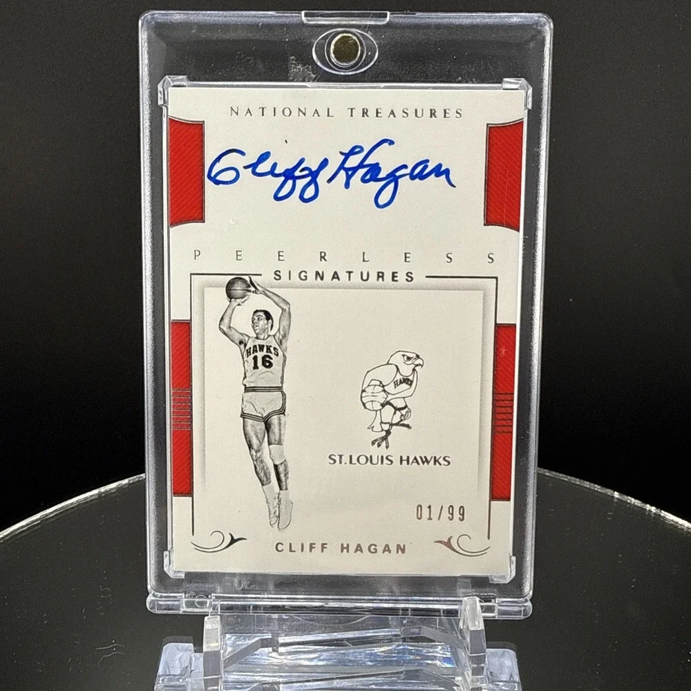 2017-18 Panini National Treasures CLIFF HAGAN St. Louis Hawks AUTO 1/99